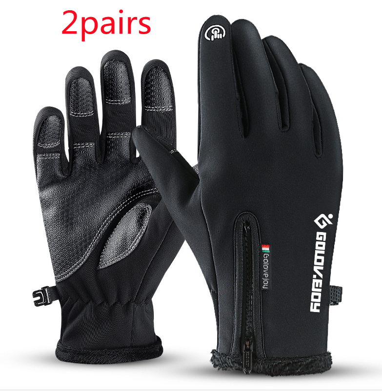 Fleece Thermal Gloves with Zip Cuff and Touchscreen Tips