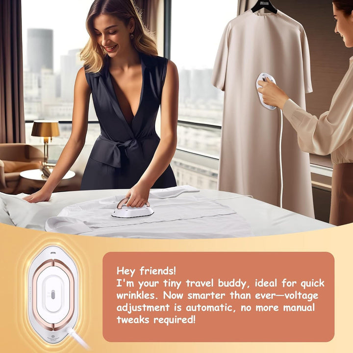 Compact Dual Voltage Travel Iron with Ceramic Soleplate