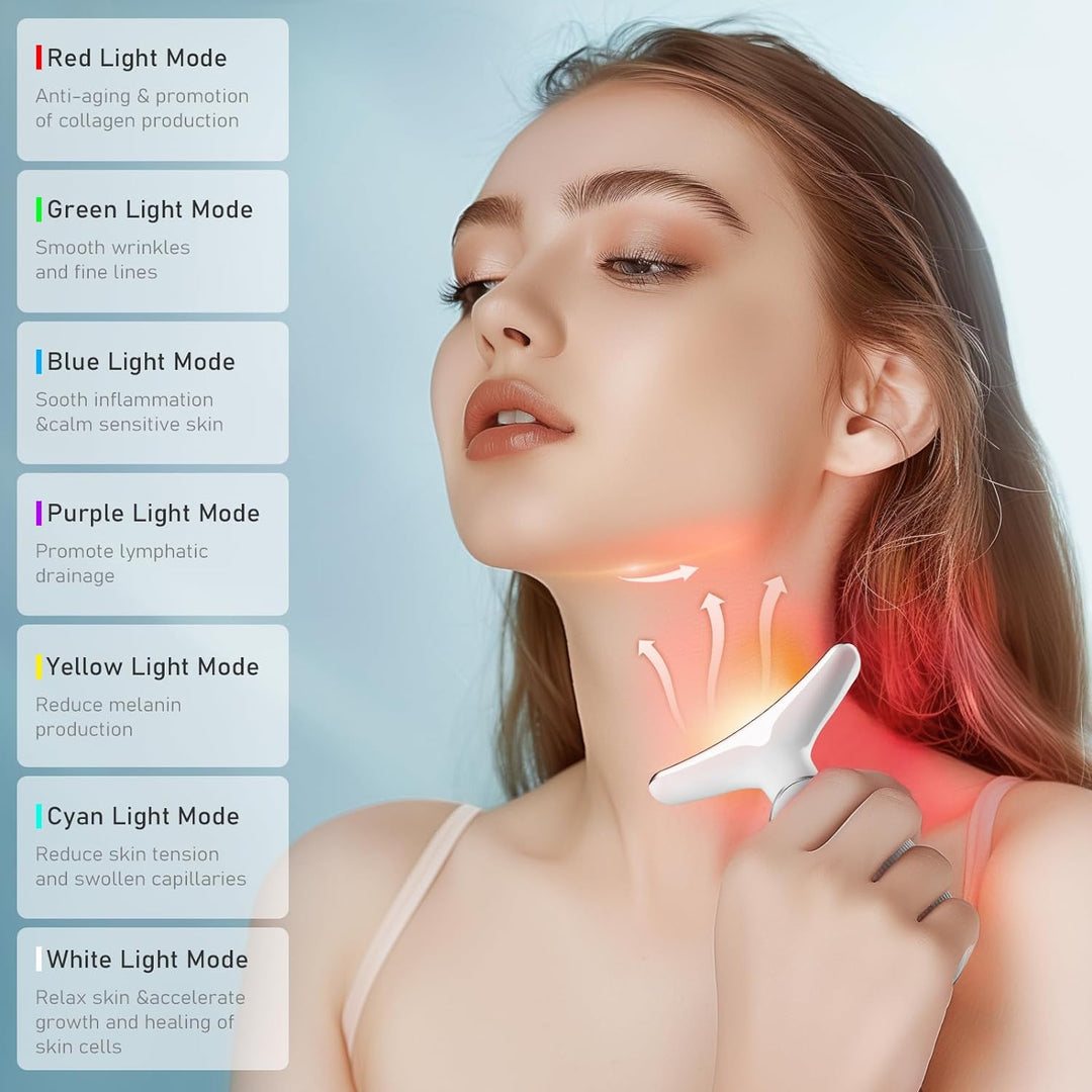 Warming Face and Neck Massager with 7 Light Modes