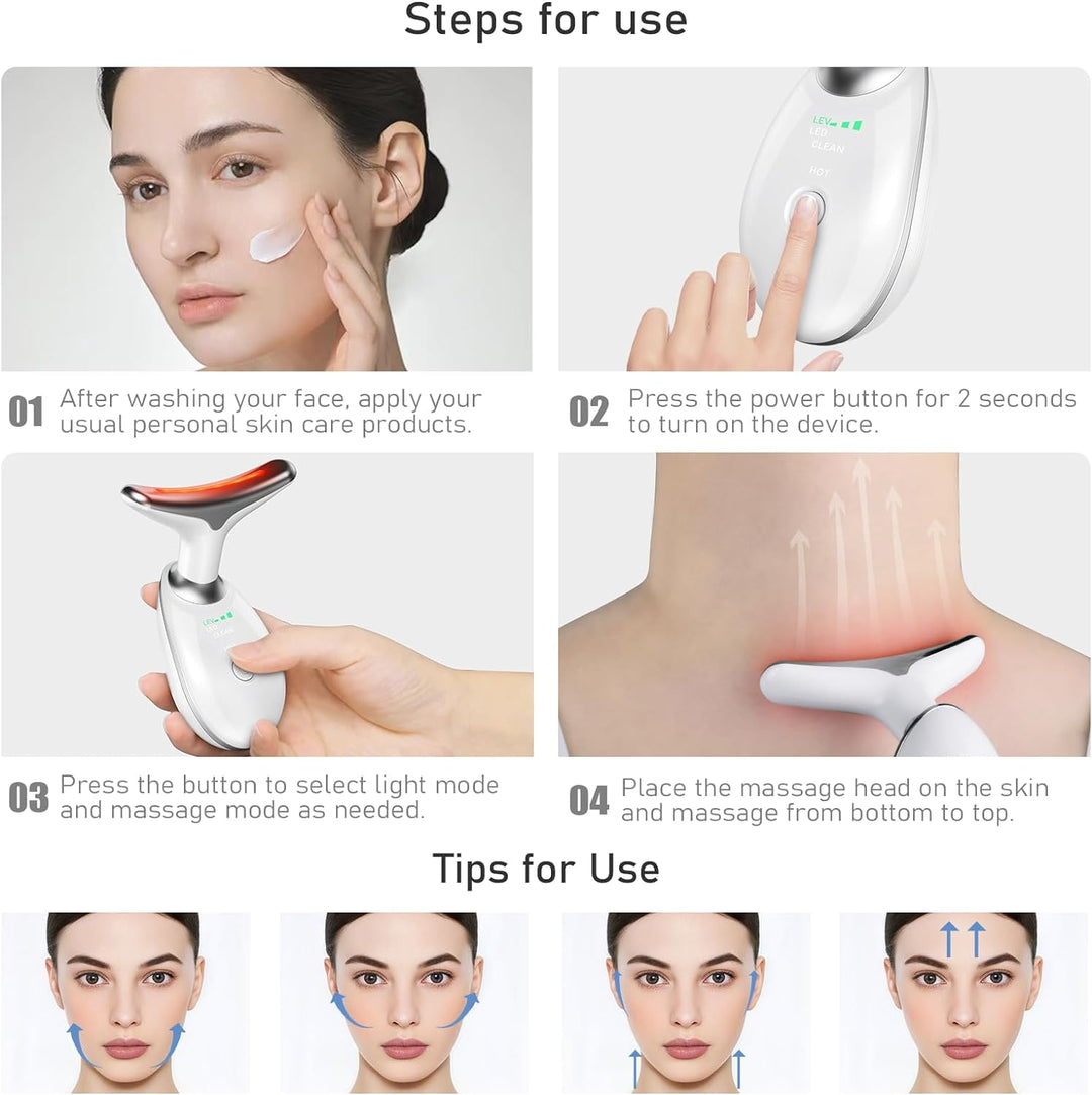 Warming Face and Neck Massager with 7 Light Modes