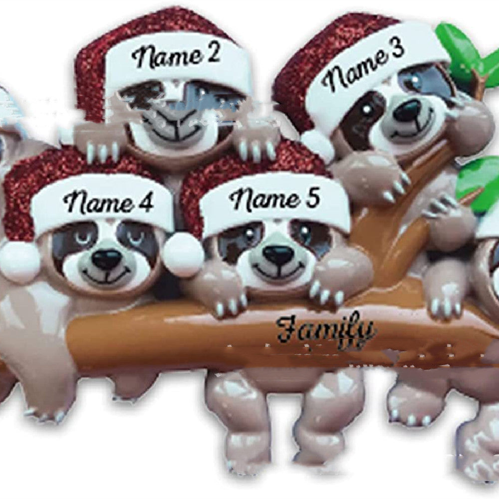 Acrylic Personalized Family Christmas Ornament w.Koala Bears; One for each family member