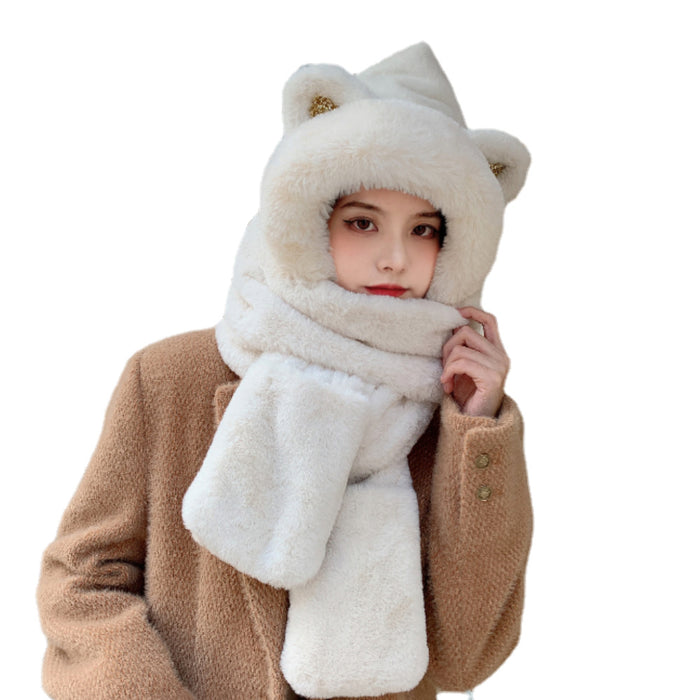 Harwelton USB Heated Plush Hood with Attached Scarf and Ears