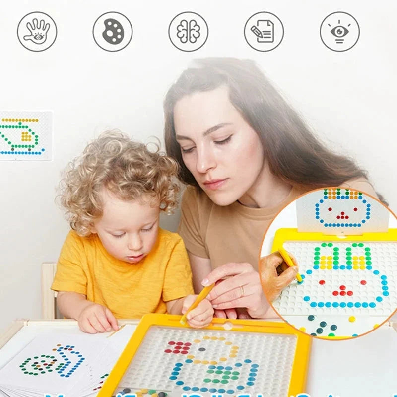 Large Magnetic Drawing Board for Kids with Pattern Cards