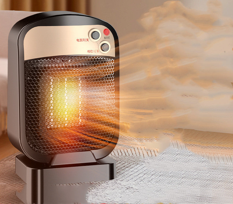 Compact round black ceramic fan heater