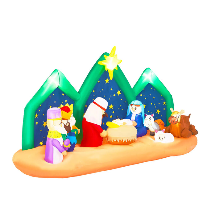 Harwelton Inflatable Nativity Scene with Starry Backdrop, 275cm