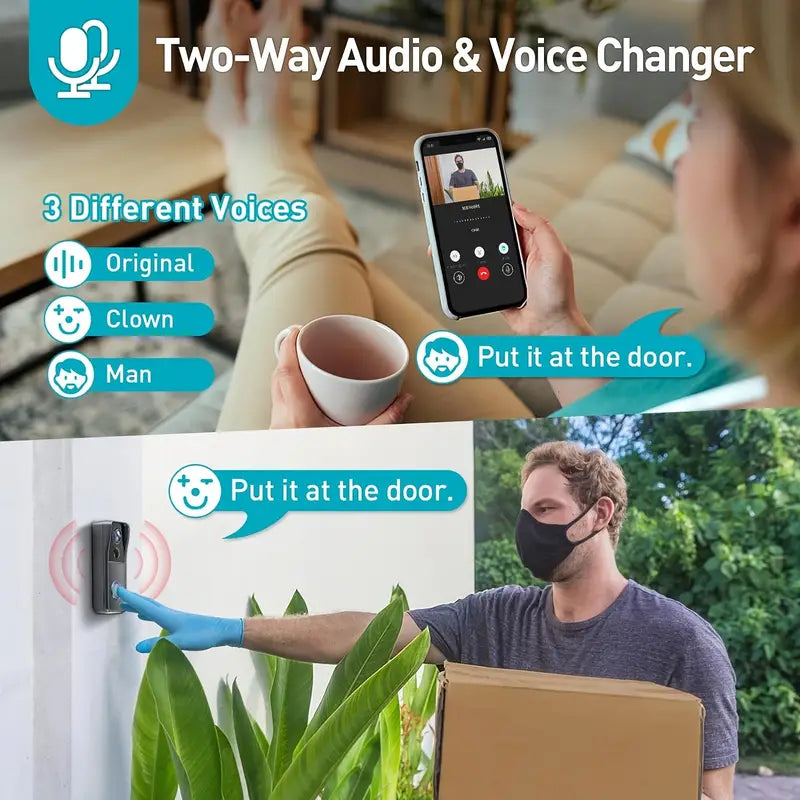 Wireless WiFi Video Doorbell with 1080p HD and Night Vision