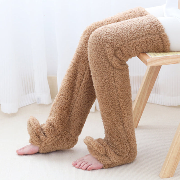 Fluffy Footless Leg Warmer Socks for Knees and Thighs