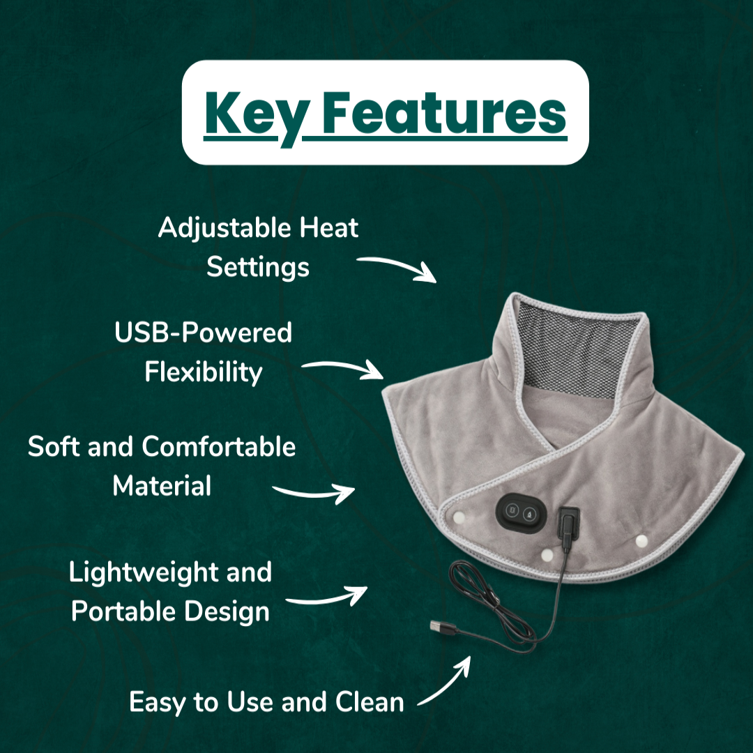 Harwelton™ USB Heated Neck and Shoulder Wrap with Massage