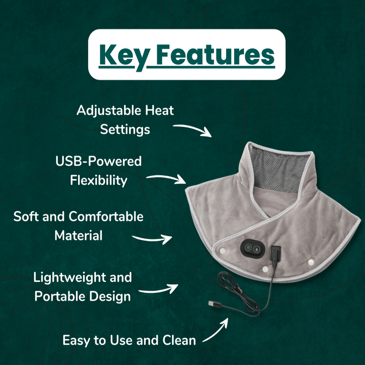 Harwelton™ USB Heated Neck and Shoulder Wrap with Massage