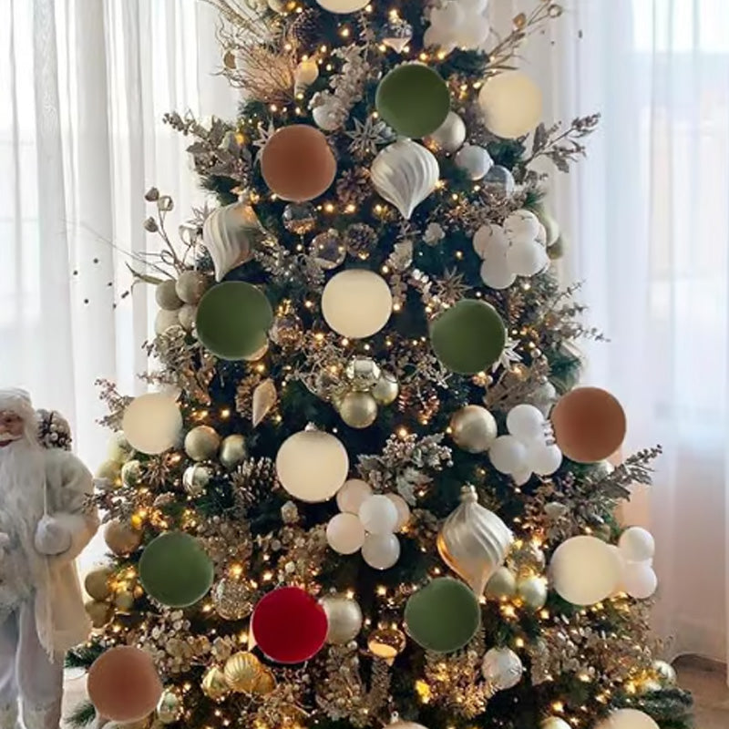 Velvet Christmas Baubles Set of 12 with Soft Matte Finish