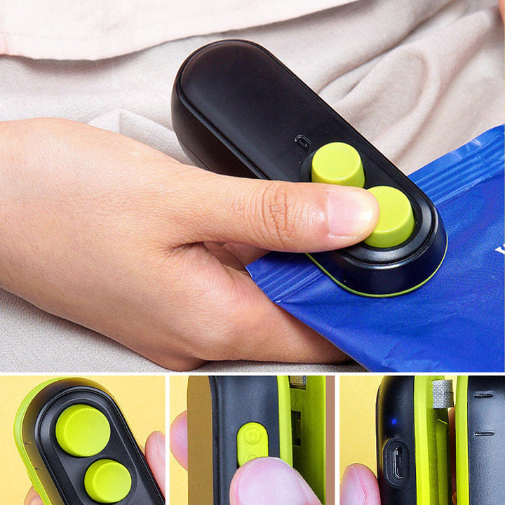 Rechargeable Mini Bag Sealer with Built-In Cutter