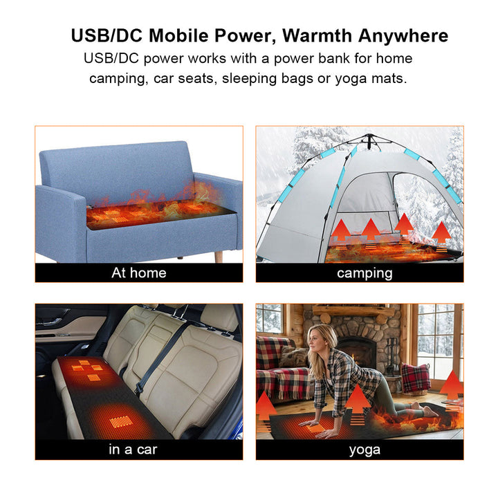 Harwelton™ 5-Zone USB Heated Pad with 30-Second Warm-Up