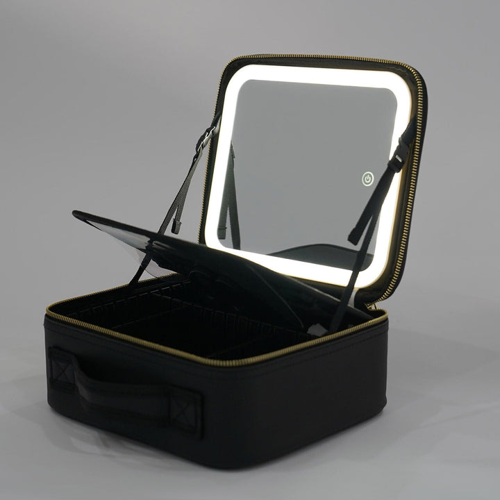 LED Makeup Bag with Built-In Mirror and 3 Light Settings