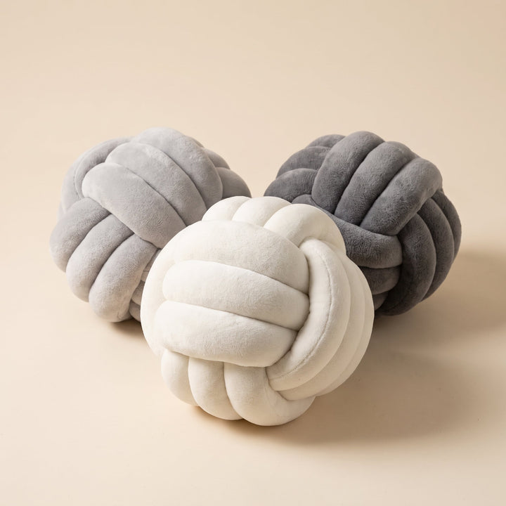 Velvet Knot Ball Cushion – Sculptural Plush Accent Pillow