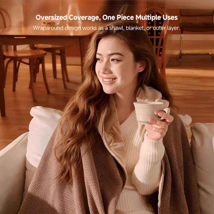 Harwelton™ Hooded USB Heated Shawl with Zip and 3 Heat Settings