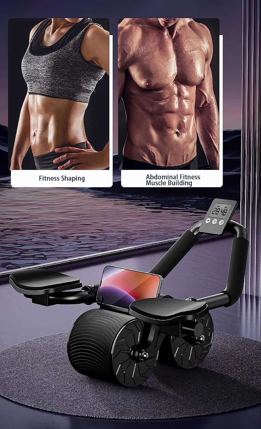 Harwelton™ Ab Roller Wheel with Elbow Support and Automatic Rebound