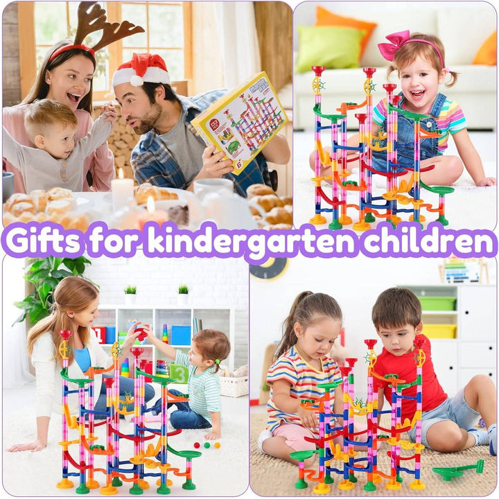 Harwelton™ 133-Piece Marble Run Set with Translucent Tracks and Marbles