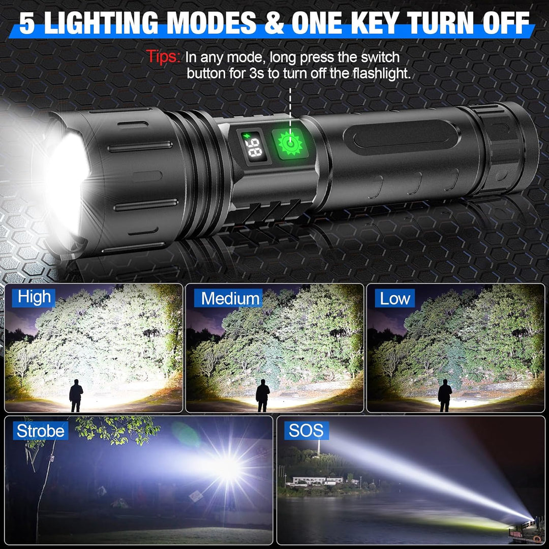 Ultra Bright Rechargeable LED Torch with Power Bank Function