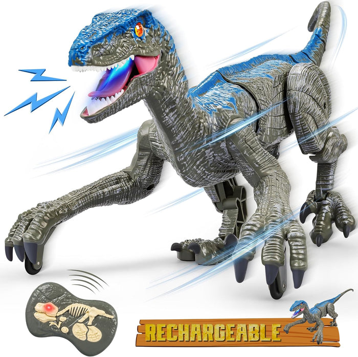 Harwelton™ Remote Control Velociraptor with Lifelike Moves and Roars