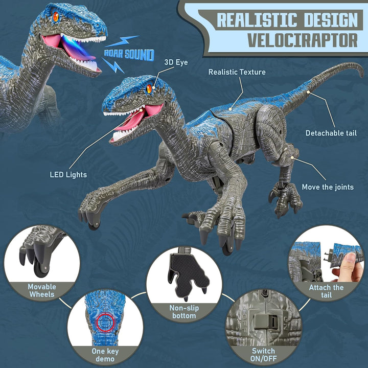 Remote Control Velociraptor with Lifelike Moves and Roars