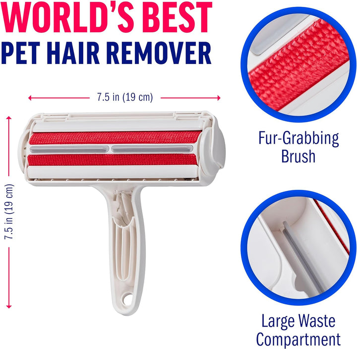 Harwelton™ Reusable Pet Hair Roller with Self-Cleaning Collection Chamber