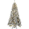Flocked Northern pine with warm lights