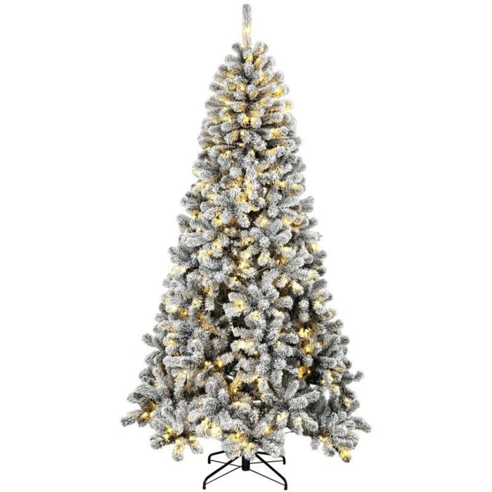 Harwelton Flocked Northern Pine Christmas Tree with 250 LEDs