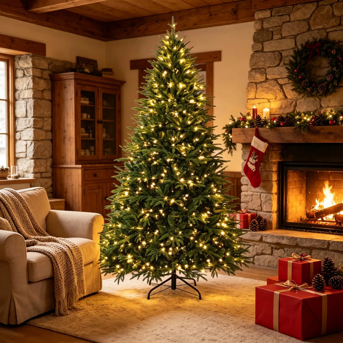 Harwelton Extra-Full Christmas Tree with 1000 Warm LEDs, 7.5ft