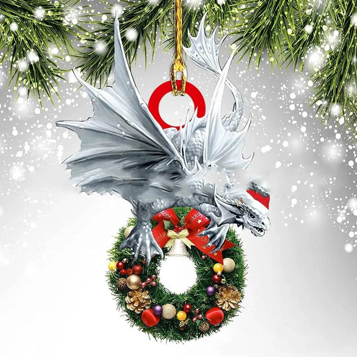 Acrylic Dinosaur Dragon Egg Christmas Tree Ornament – 8 cm