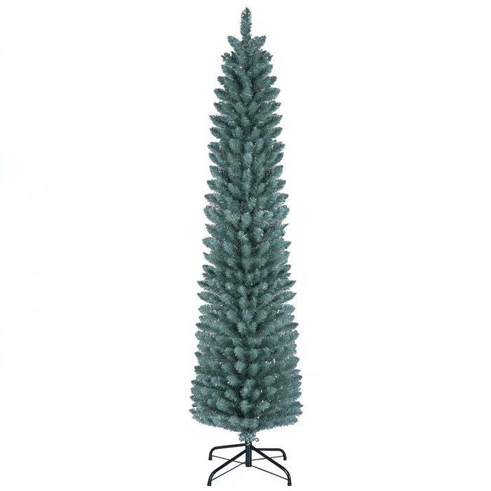 Harwelton Frosted Slim Christmas Tree with Silver Tips, 6ft
