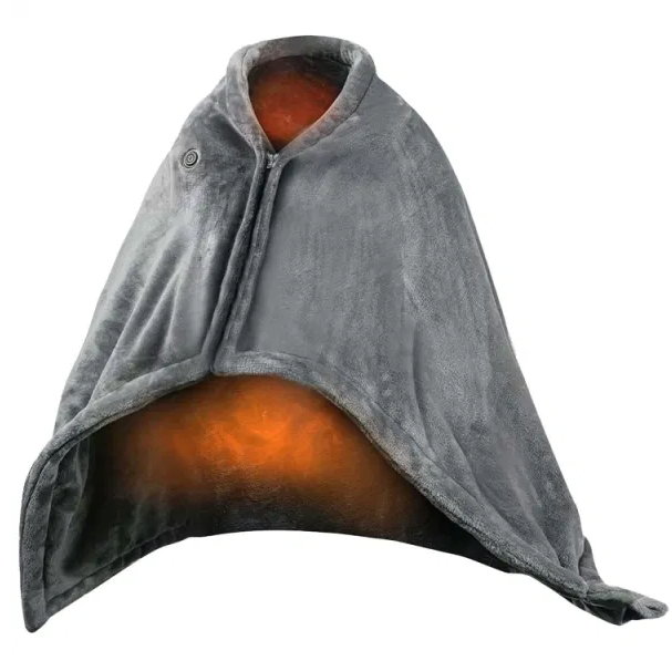 Harwelton USB heated poncho shawl with front zip