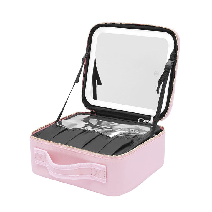 LED Makeup Bag with Built-In Mirror and 3 Light Settings