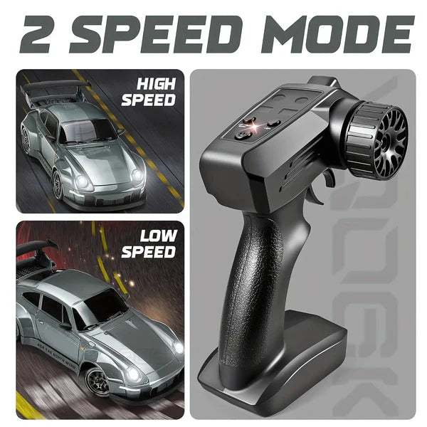 Retro 4WD Drift RC Car with LED Lights and Swappable Tyres