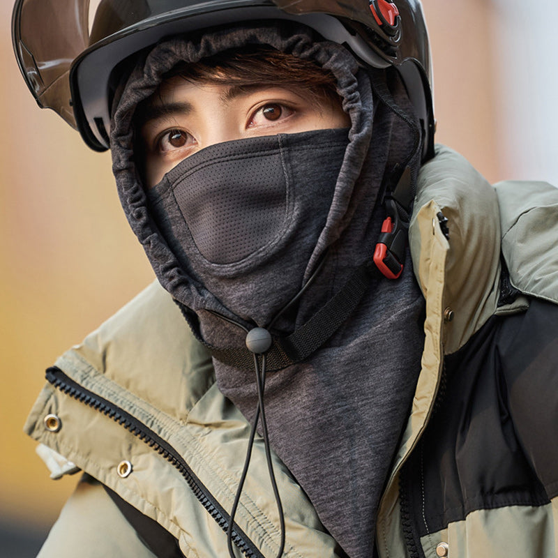 Hooded Cycling Face Mask with Built-In Neck Warmer