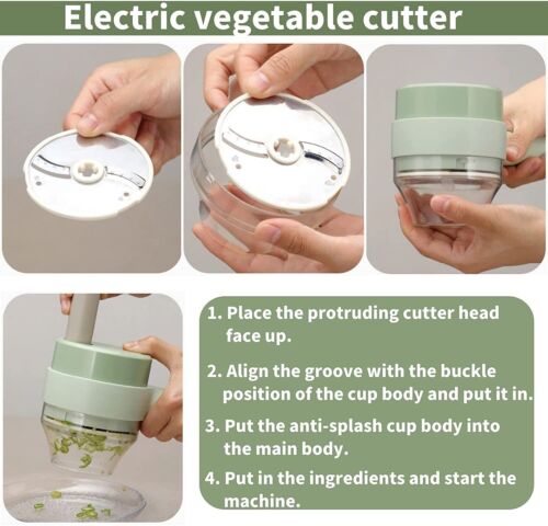 4-in-1 Electric Food Cutter to Chop, Slice, Shred and Grate
