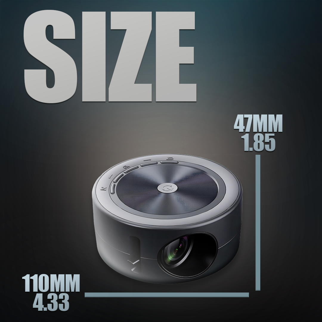 Mini Portable Projector with 1080P Support and Power Bank Use