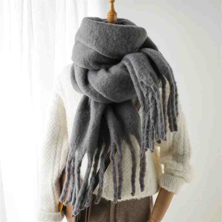 Mustard thick fluffy winter scarf