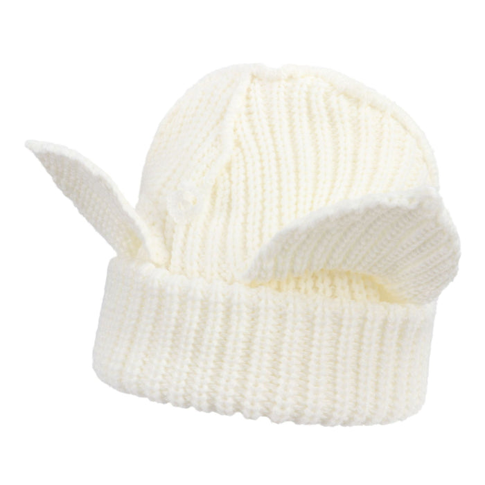 Harwelton Chunky Cat Ear Beanie in Thick Rib Knit