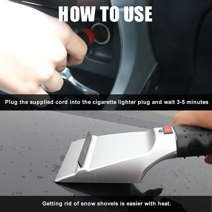 Heated 12V Ice Scraper with Built-In LED Light