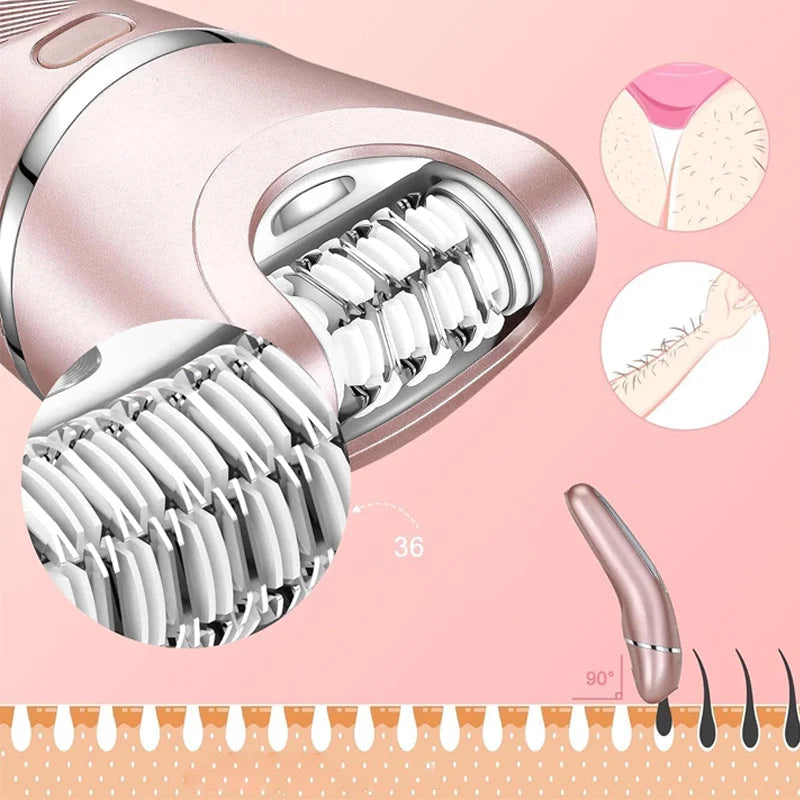 Harwelton™ 3-in-1 Waterproof Electric Shaver for Women, USB Rechargeable