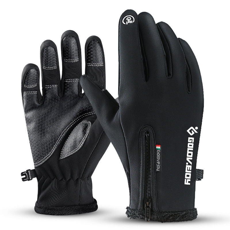 Fleece Thermal Gloves with Zip Cuff and Touchscreen Tips