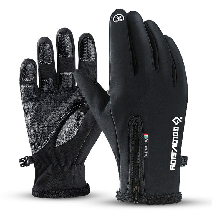 Fleece Thermal Gloves with Zip Cuff and Touchscreen Tips