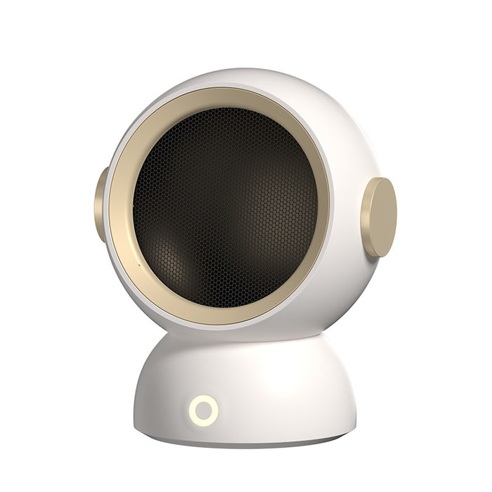 Harwelton Mini round fan heater with astronaut-helmet design