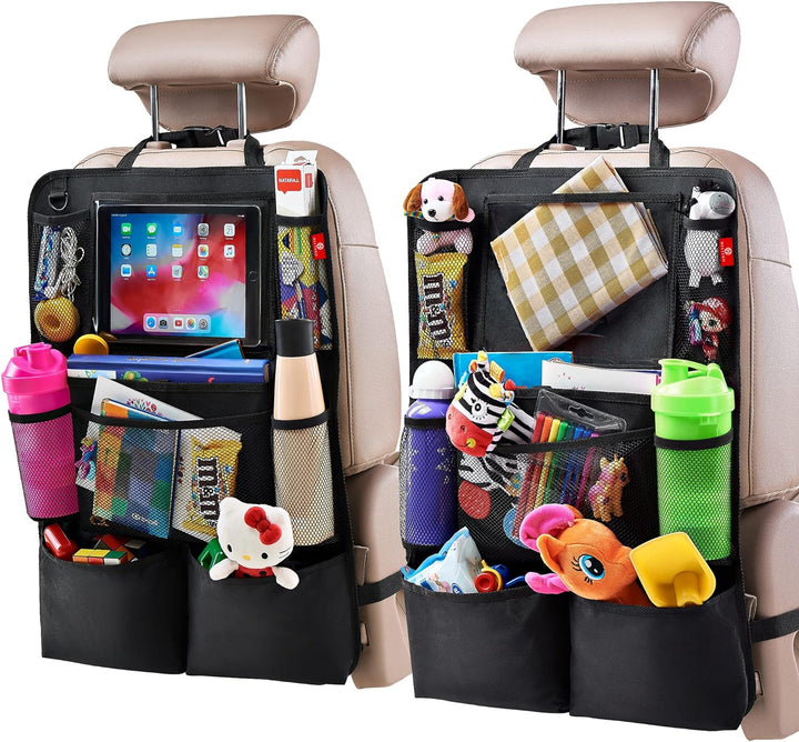 Car Back Seat Organiser 2-Pack with Tablet Holder and 9 Pockets