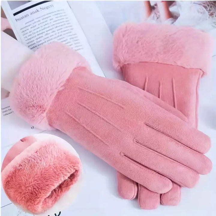 Harwelton™ Velvet-Lined Suede Winter Gloves with Plush Cuff