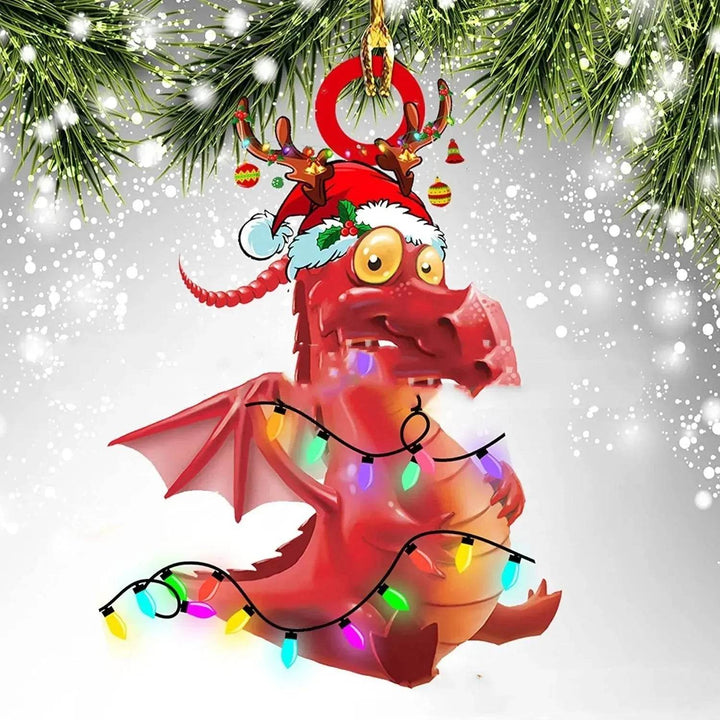 Acrylic Dinosaur Dragon Egg Christmas Tree Ornament – 8 cm