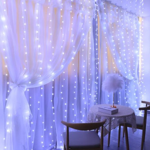 LED Fairy Light Curtain with Remote and Multiple Light Modes