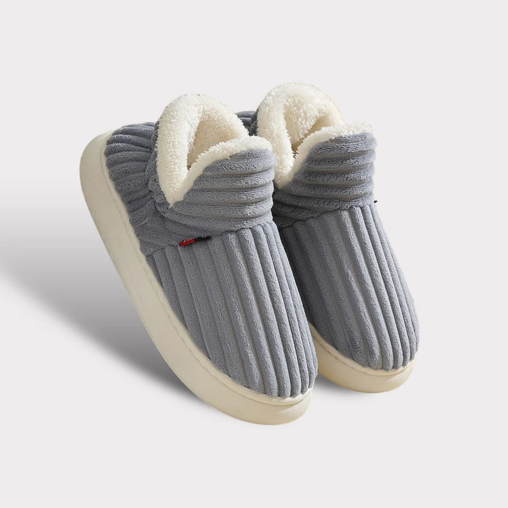 Fluffy Fleece Slippers with Thick Cushioned Non-Slip Sole