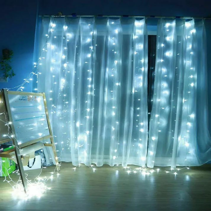 LED Fairy Light Curtain with Remote and Multiple Light Modes