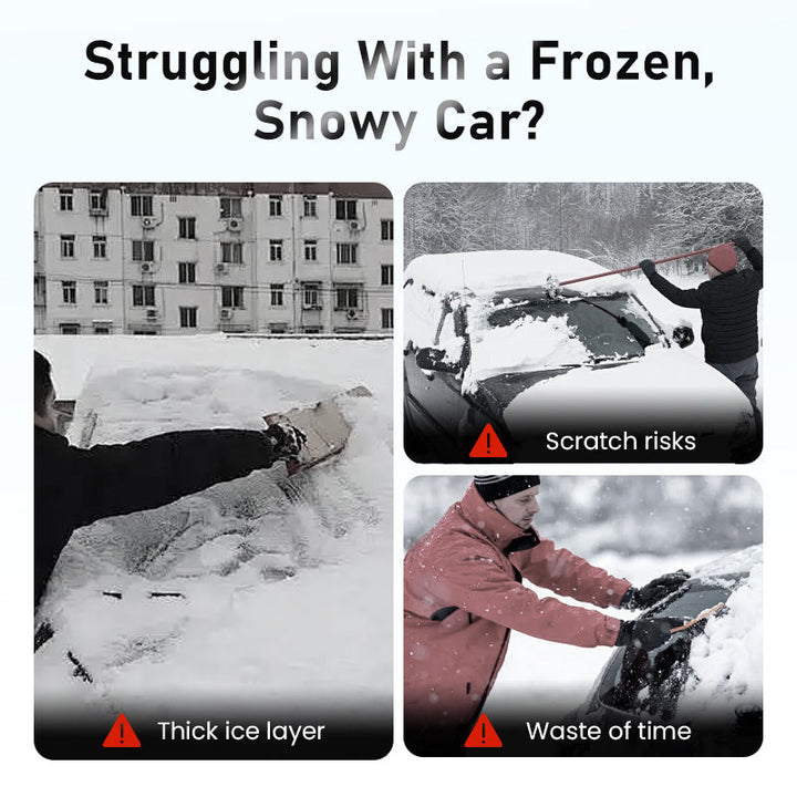 3-in-1 Telescopic Snow Brush and Ice Scraper with Swivel Head